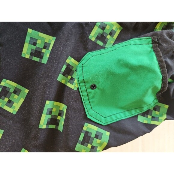 Boys Minecraft Swim Trunks Rash Guard Set Short Shirt Swimsuit Creeper 6 / 7 - Picture 11 of 11